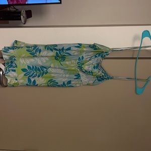 California Dynasty size small blue and green sun dress